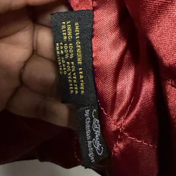 Ed Hardy Black Leather VINTAGE Embroidered Studded Biker Jacket - Picture 3 of 3